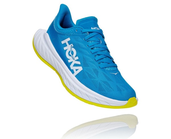 Hoka One One Carbon X 2 Womens UK - Blue Road Running Shoes - GSKLB5830